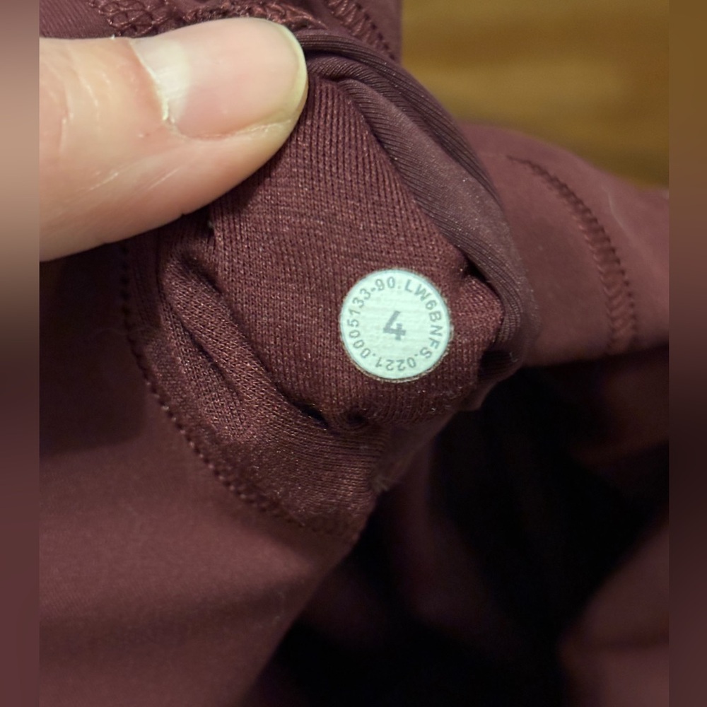 Lululemon Wunder Train High-Rise Crop 23” Burgandy Women’s Size 4 - Picture 7 of 8